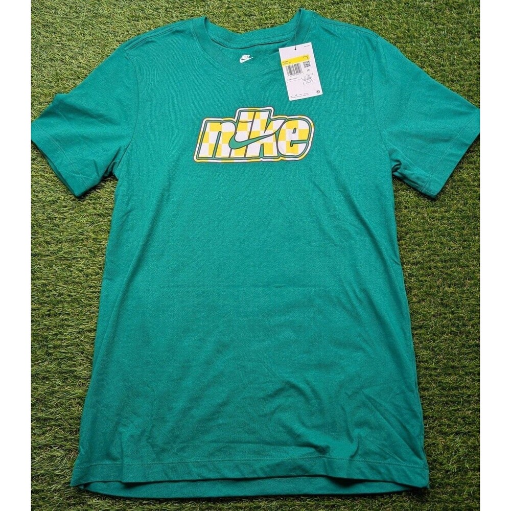 Nike T-Shirt Standard Fit Size S Green Graphic Logo Tee